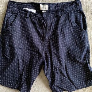 Blue and white polka dot men’s shorts